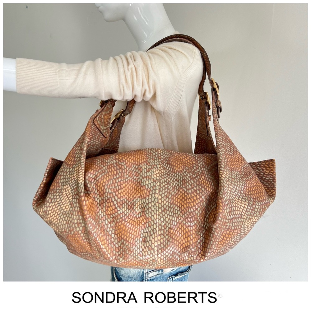 Sondra Roberts Python Print Leather Asymmetrical … - image 1